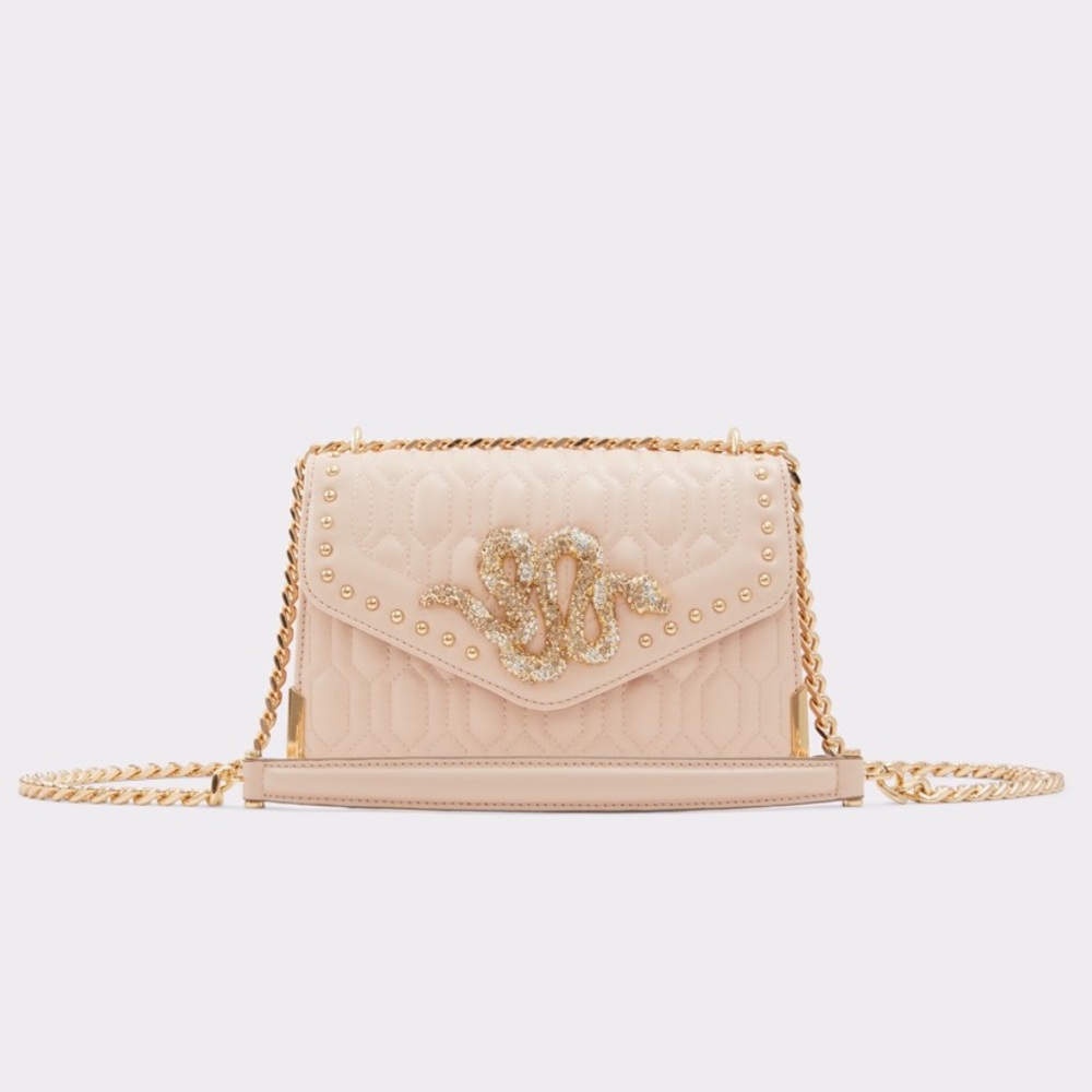 Aldo Cream and Gold Shoulder Snake Bag